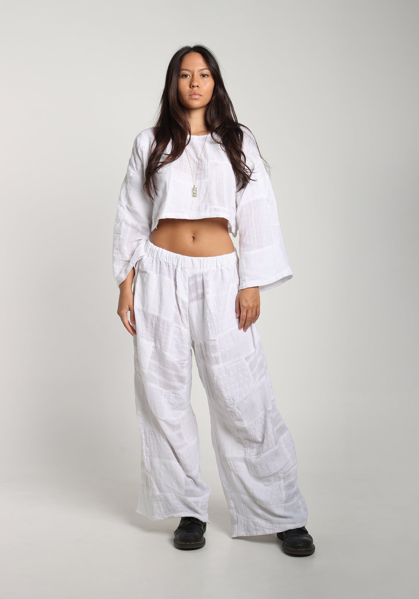 Long Pants Textured Patchwork