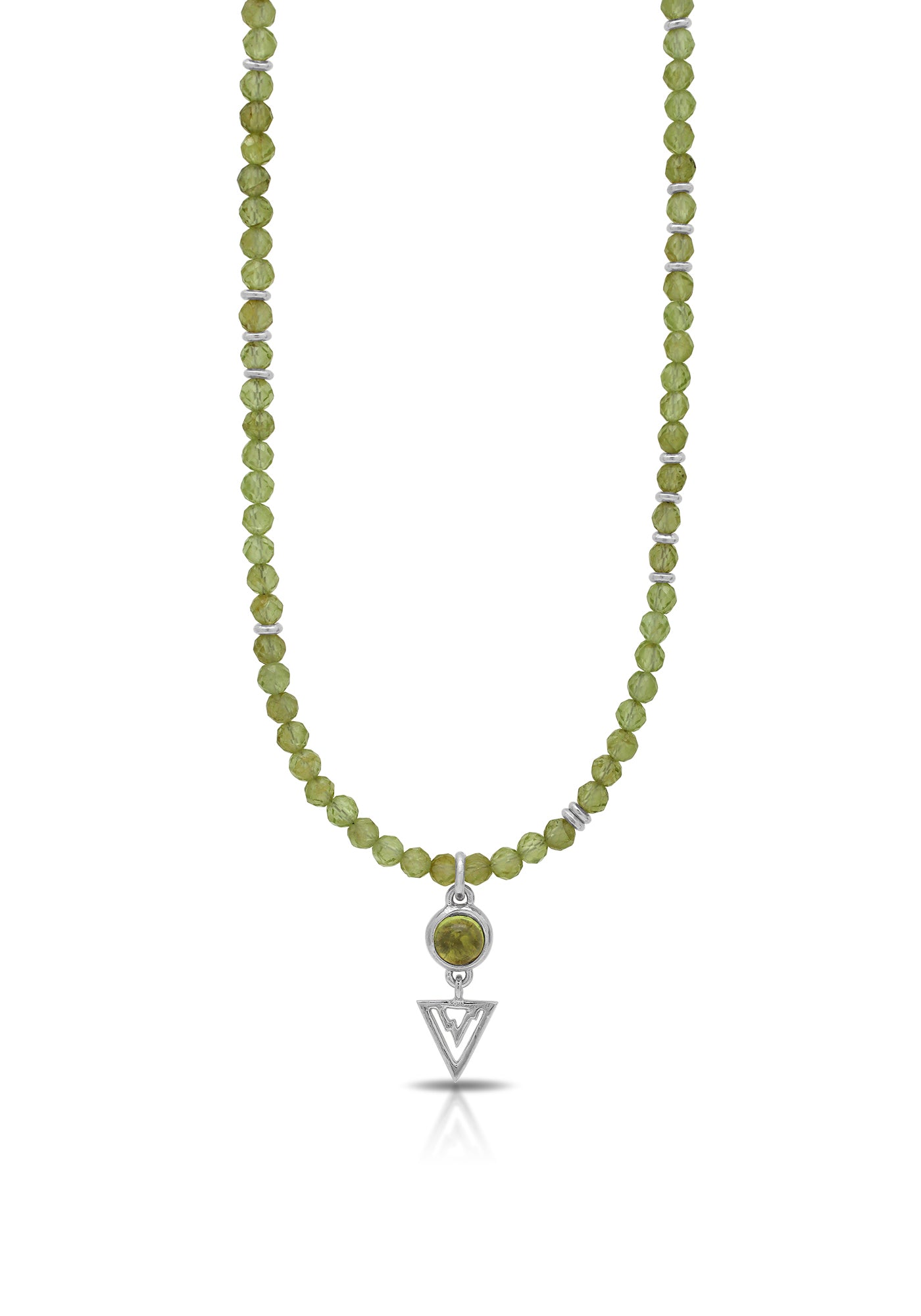 Peridot Earth Element Beaded Necklace and Pendant