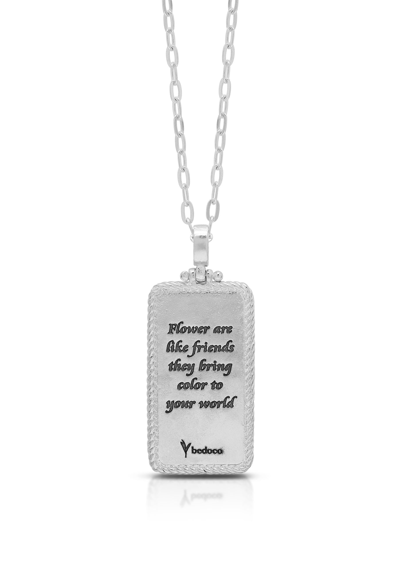 Flowers Are Like Friends Enamel Necklace