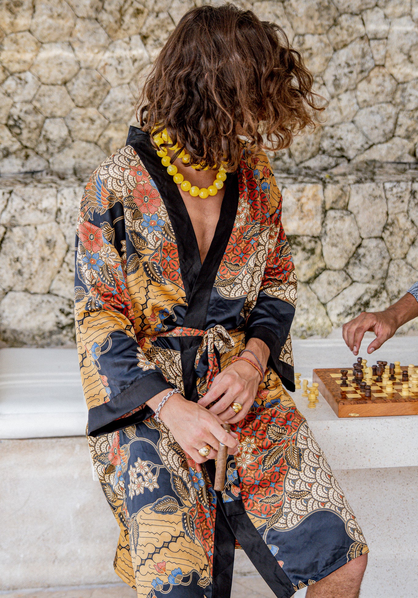 The Budaya Kimono - Black Yellow Batik
