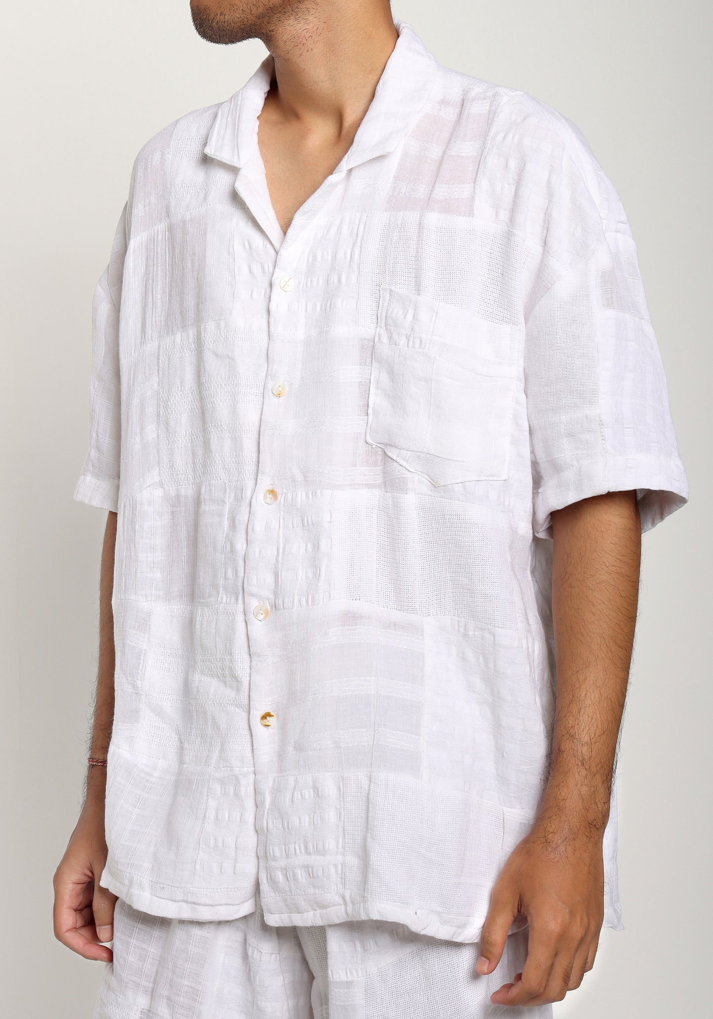 Shirt Textured Patchwork