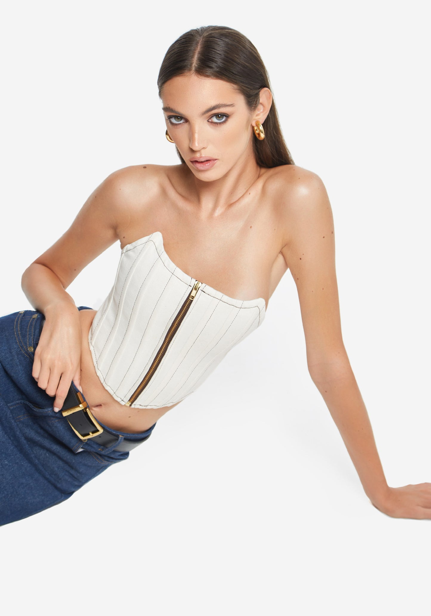 Cropped Denim Corset