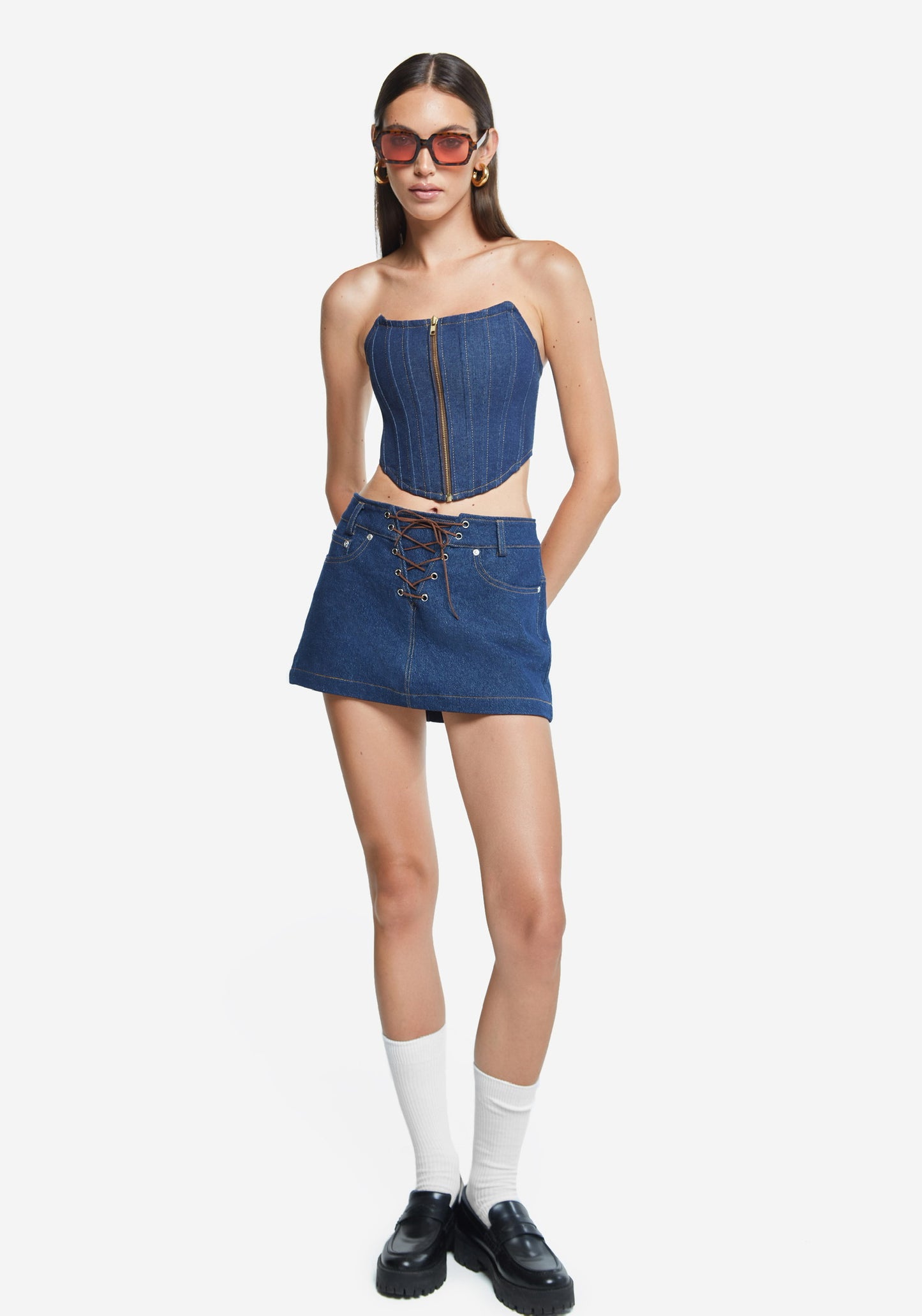 Cropped Denim Corset