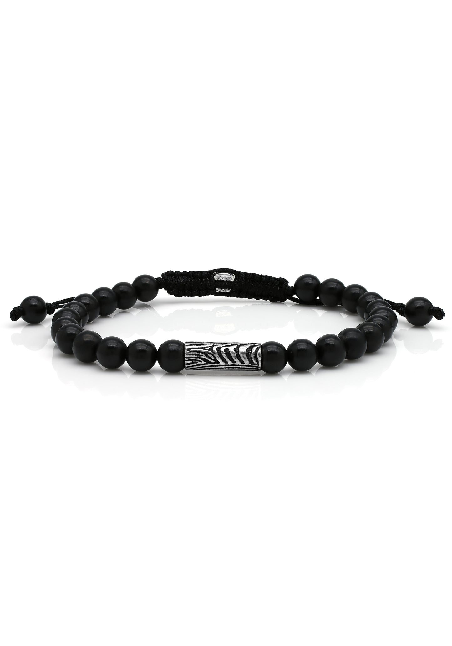 Zebra Shungite Bead Adjustable Bracelet (Healing & Balance)
