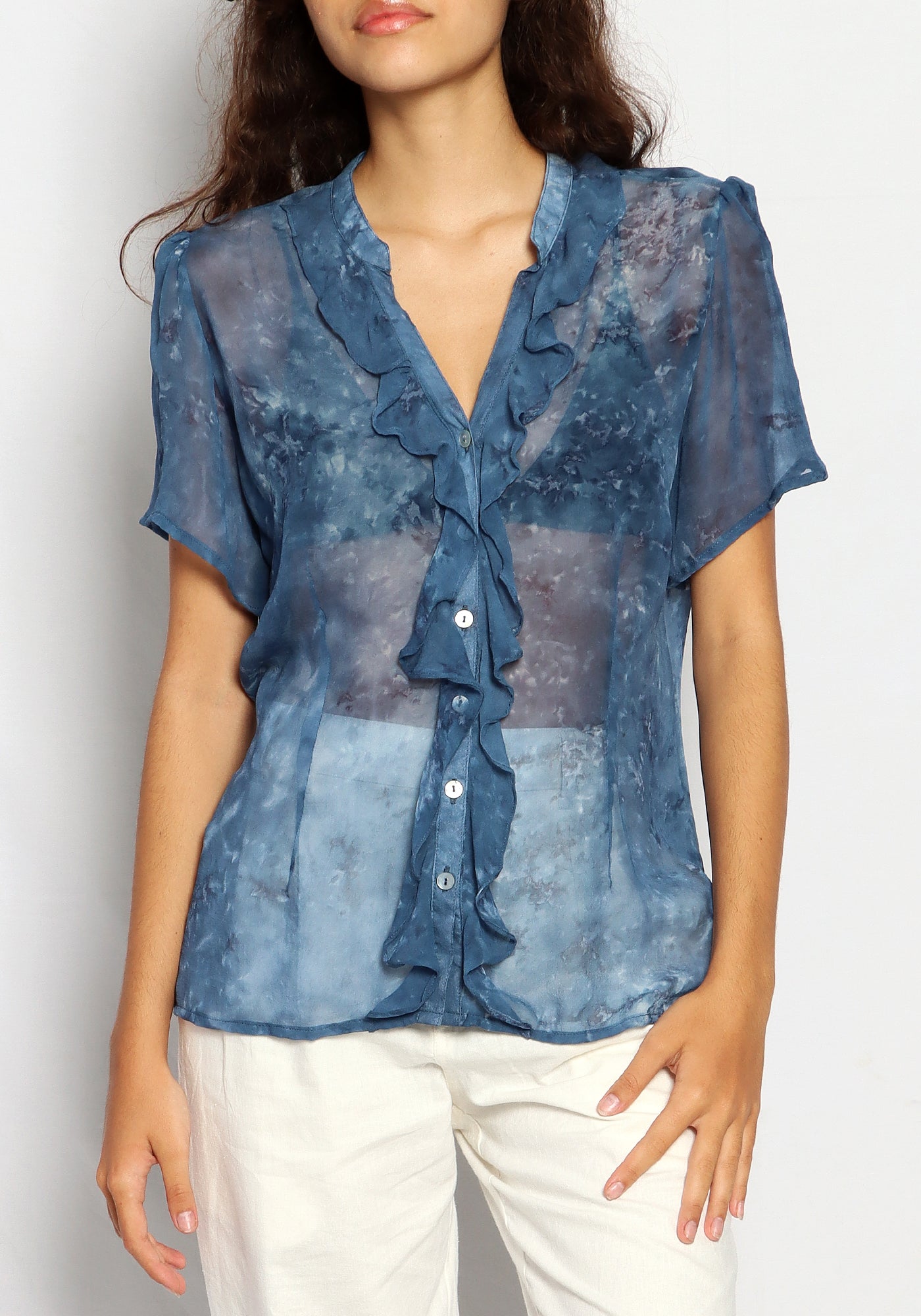 Ruffle Button Shirt