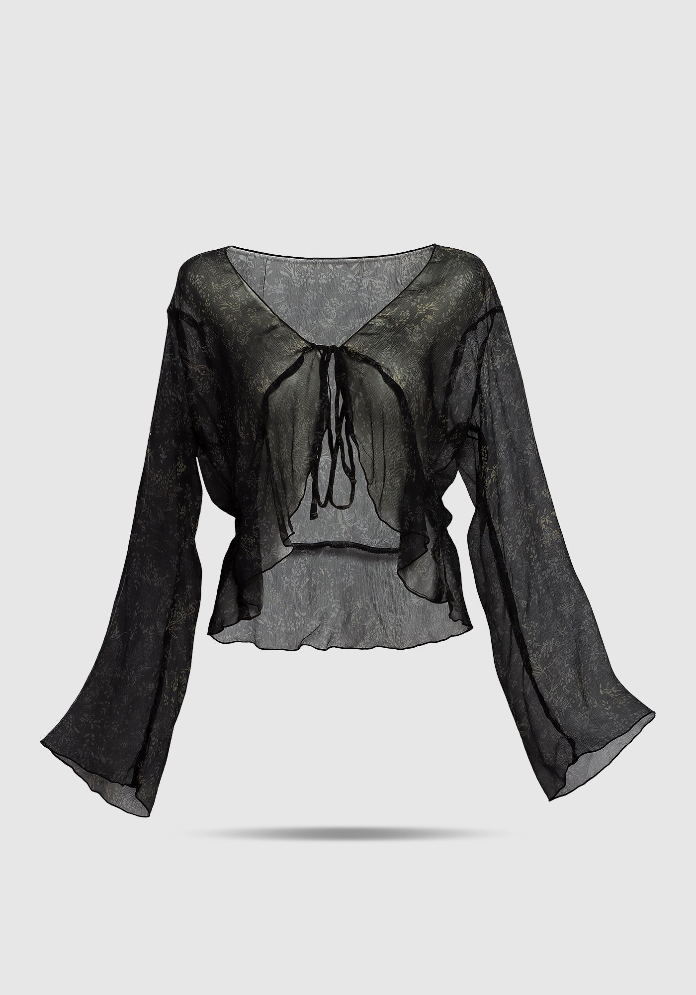 Ruffle Tie Top Print