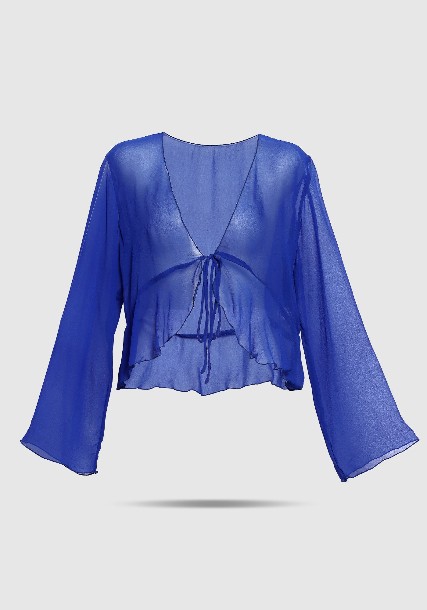 Ruffle Tie Top Royal Blue