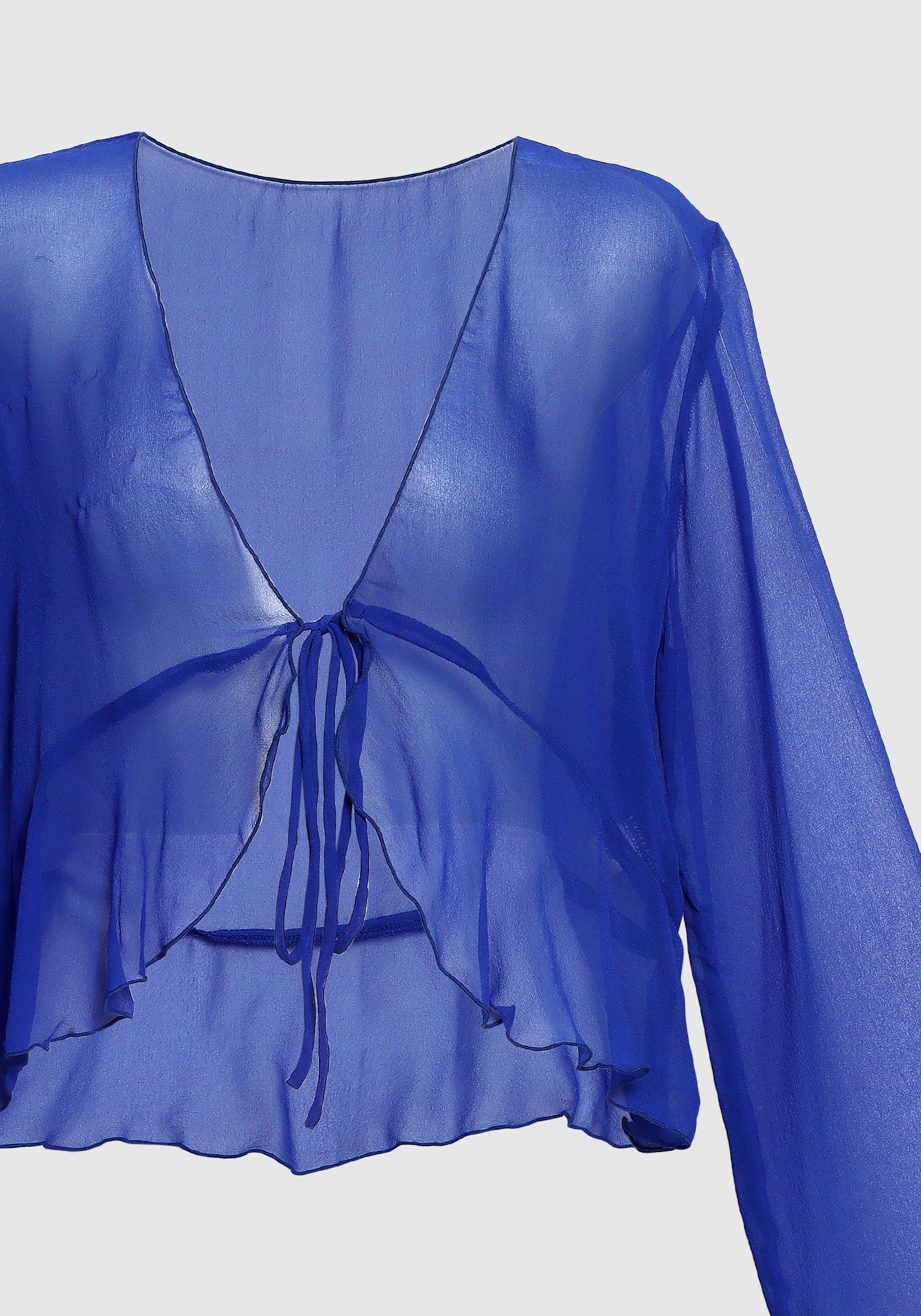 Ruffle Tie Top Royal Blue