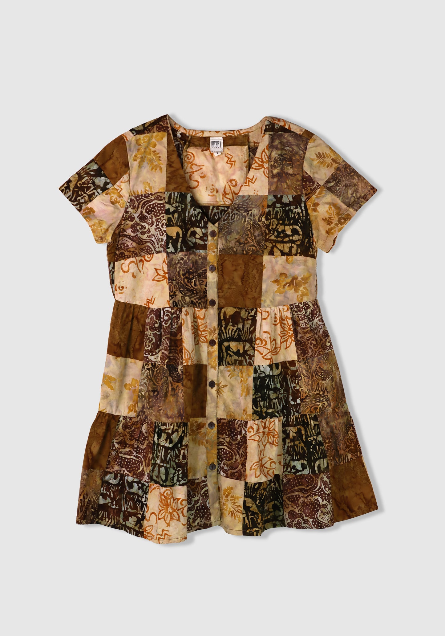 Button Patchwork Dress