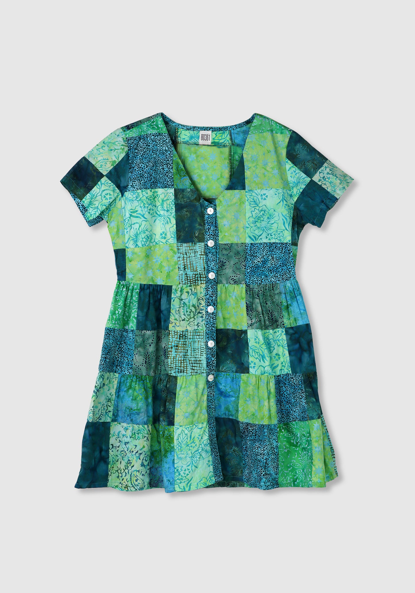 Button Patchwork Dress