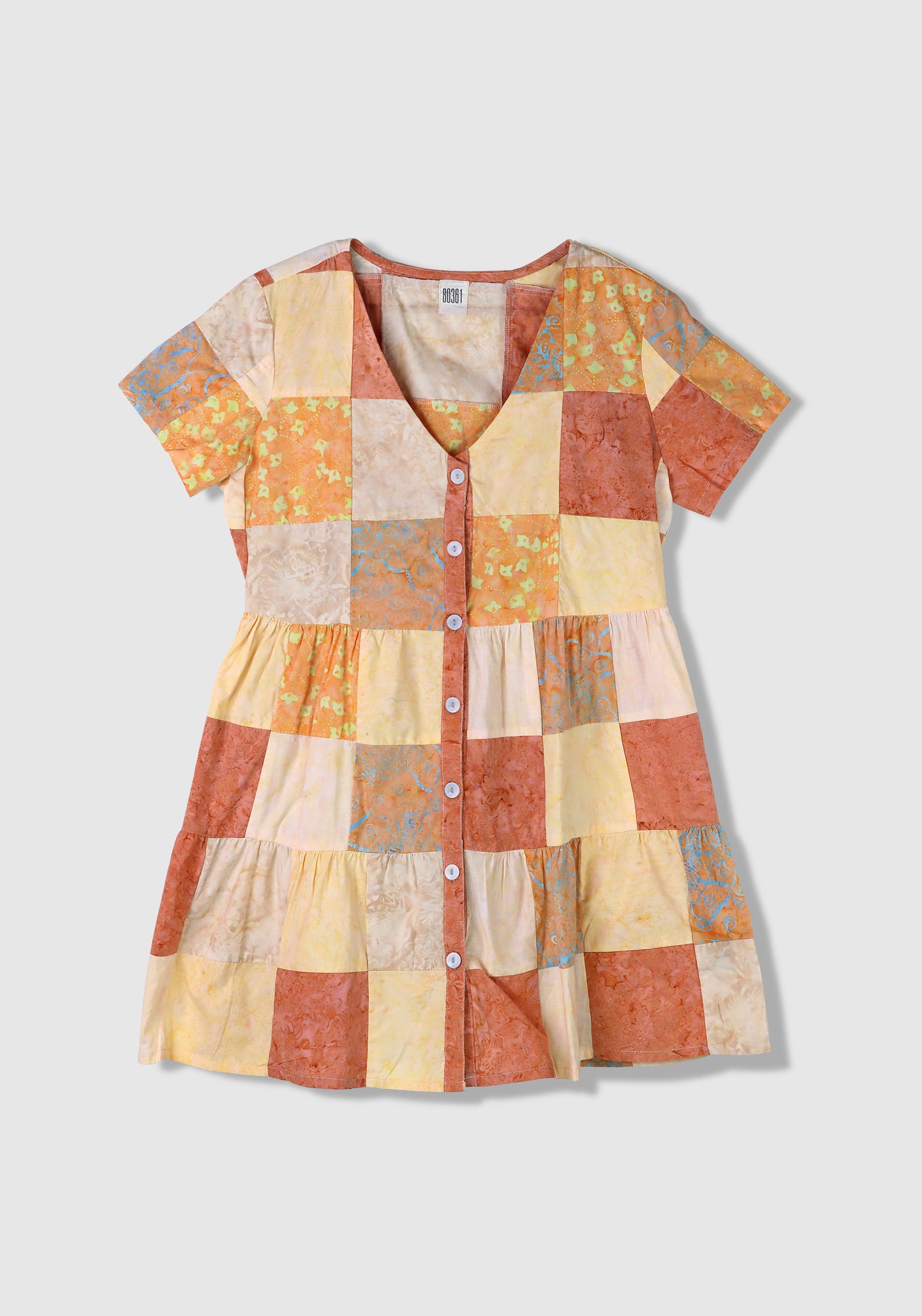 Button Patchwork Dress