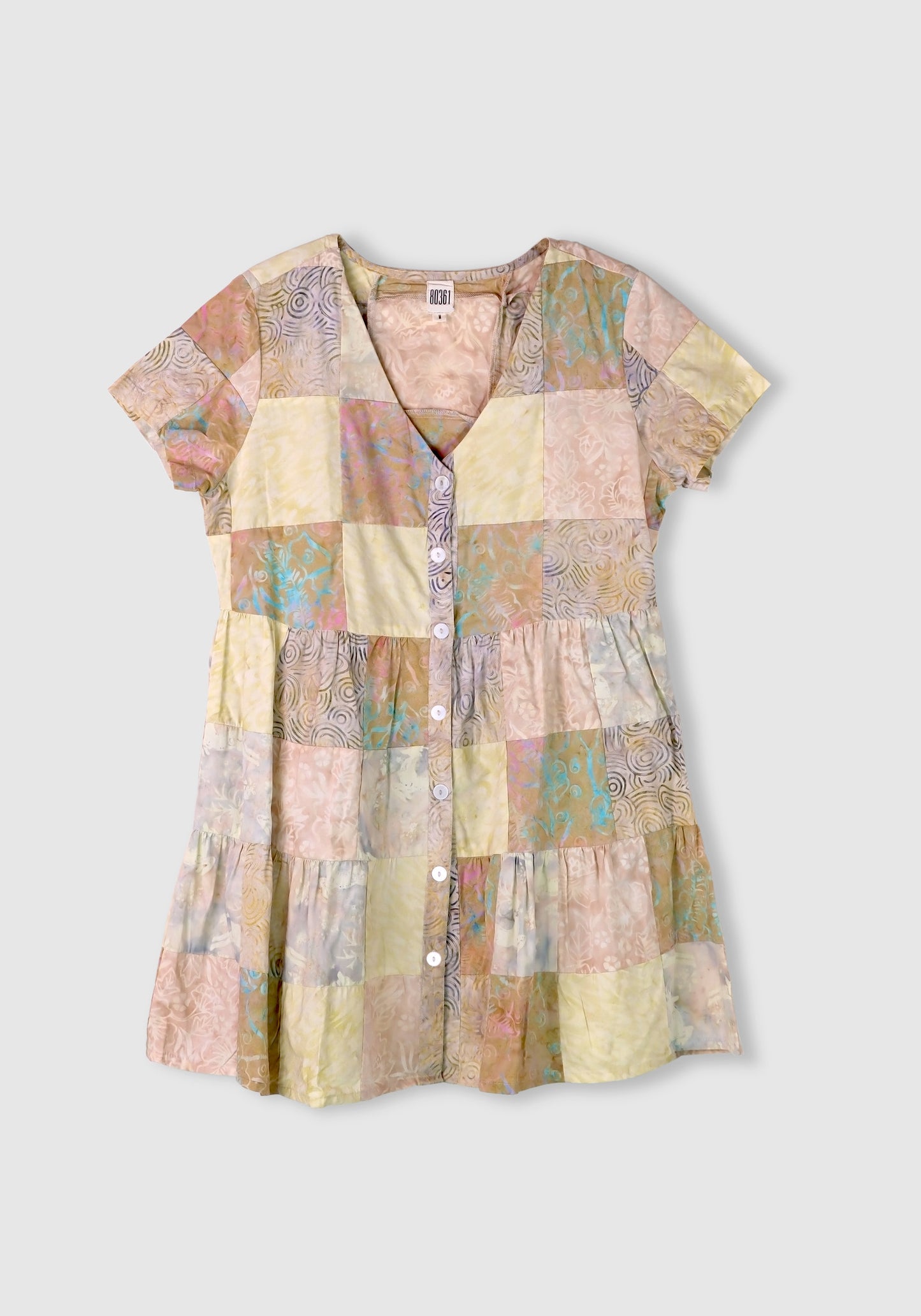 Button Patchwork Dress