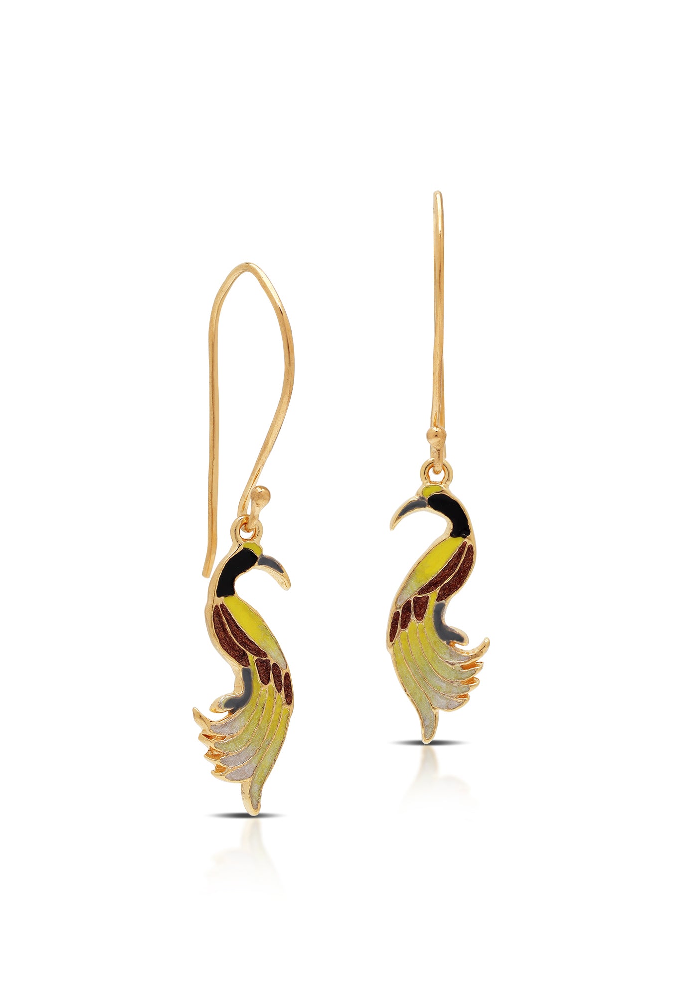 Bird of Paradise Painted Earrings