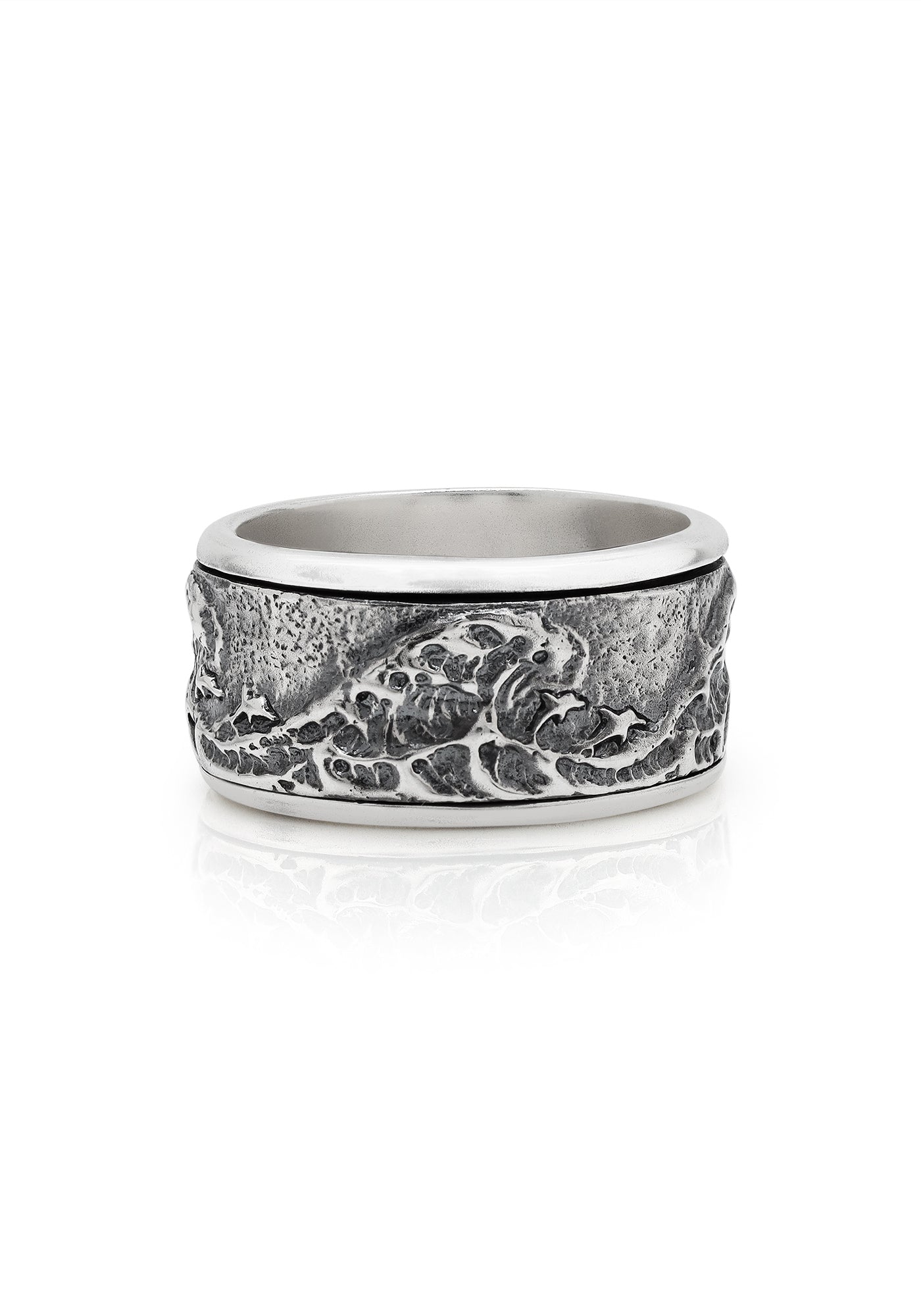 Wave Spin Ring - Sterling Silver