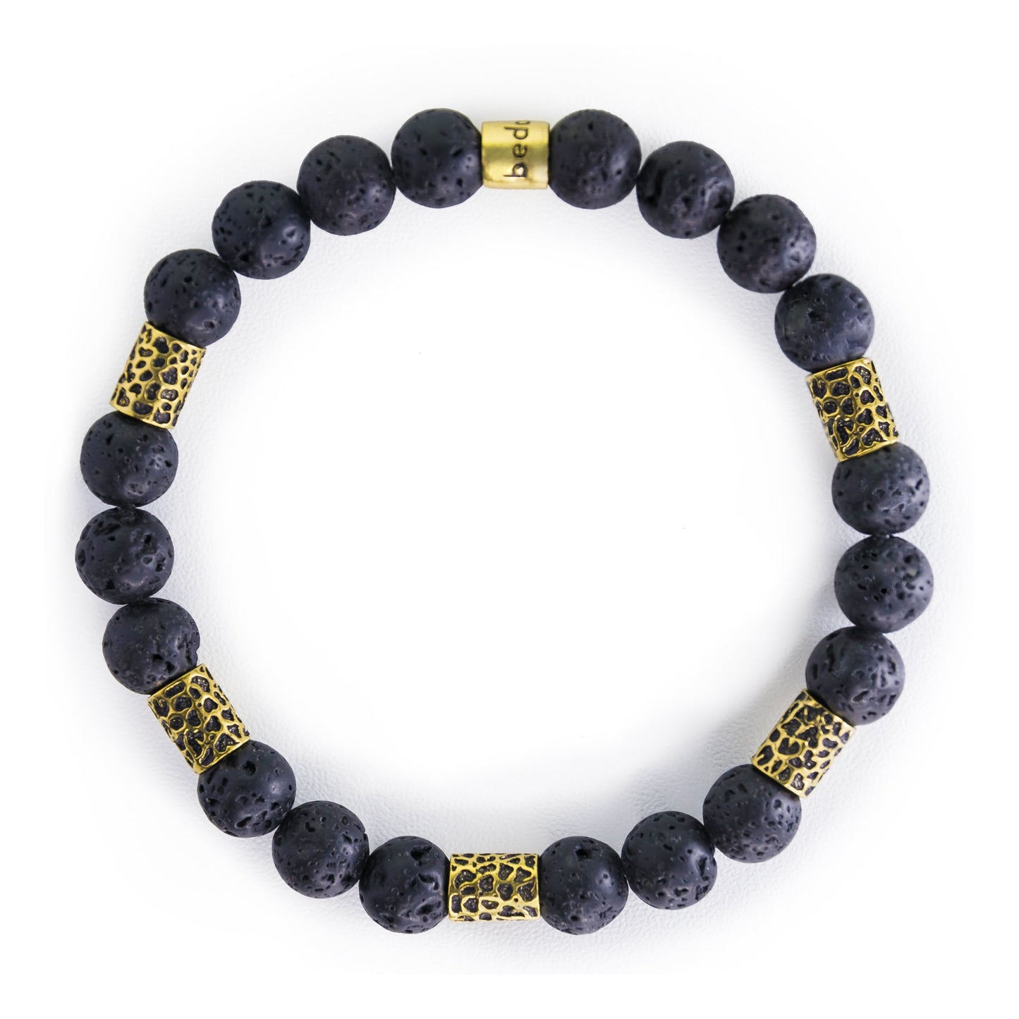 Leopard Lava Stone Stretch Bracelet (Strength and Confidence)