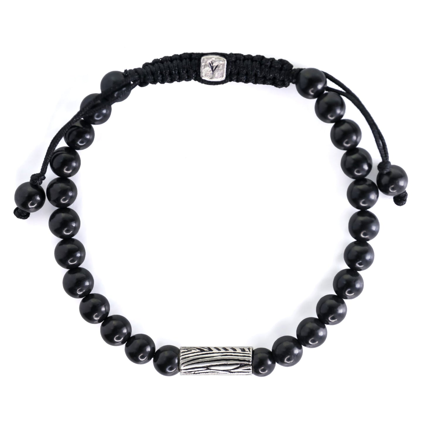 Zebra Shungite Bead Adjustable Bracelet (Healing & Balance)