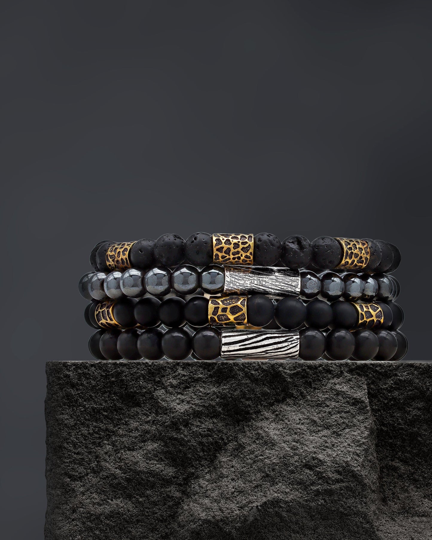 Leopard Lava Stone Stretch Bracelet (Strength and Confidence)