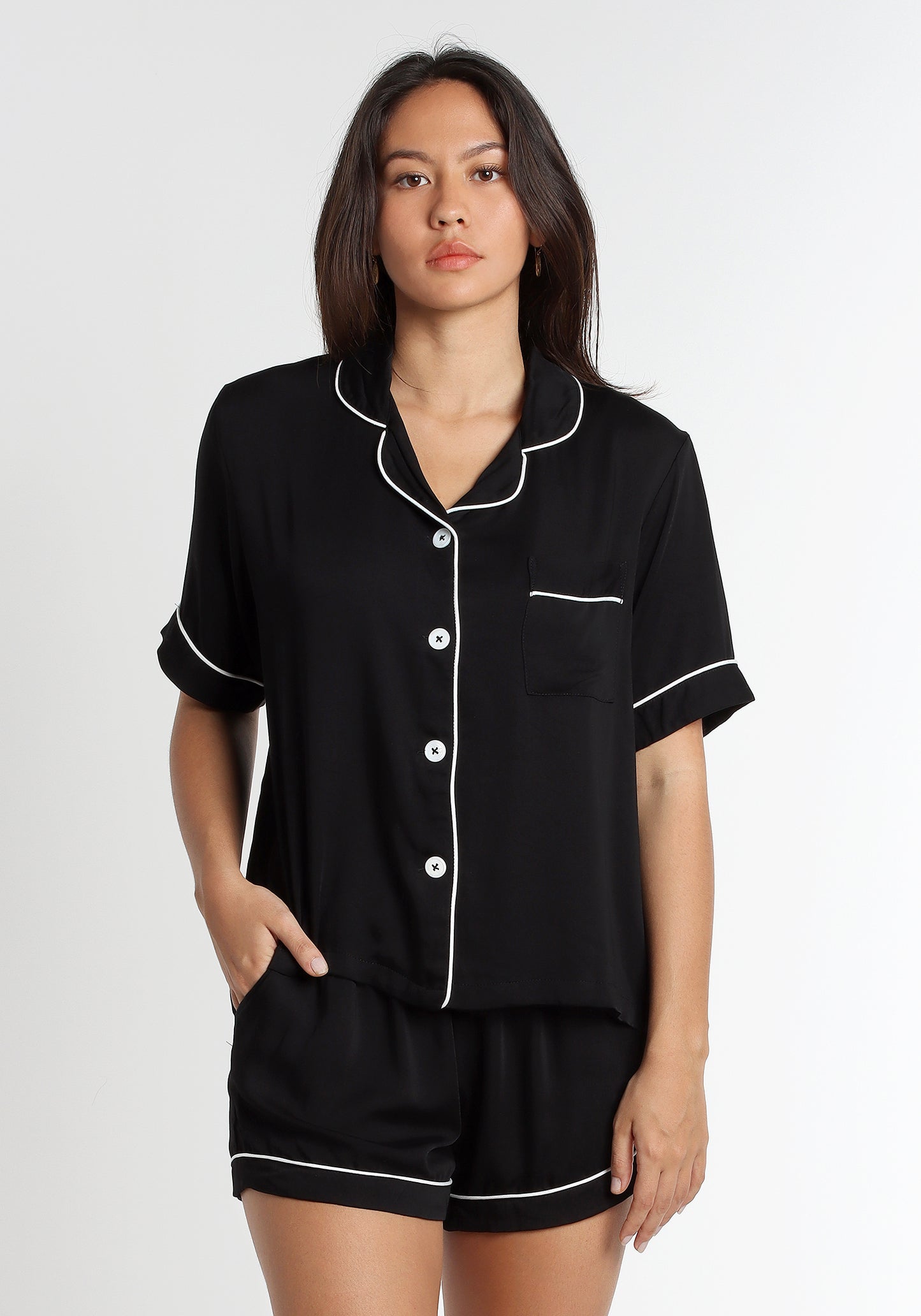 PJ Set Short Silk Black