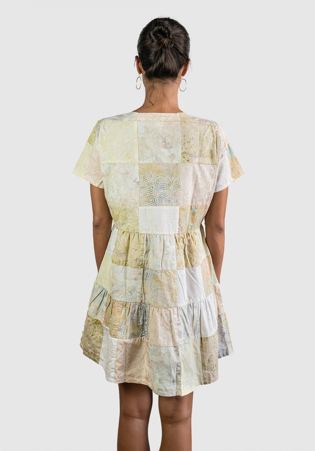 Button Patchwork Dress