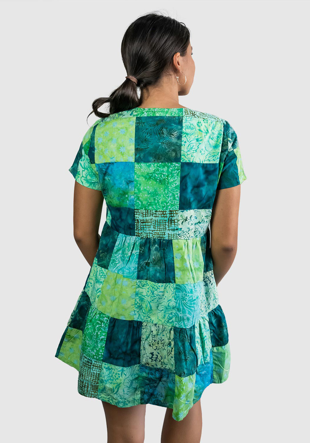 Button Patchwork Dress