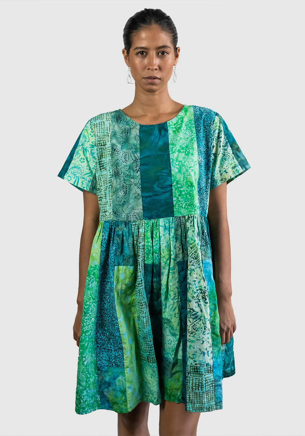 Tie Patchwork Dress
