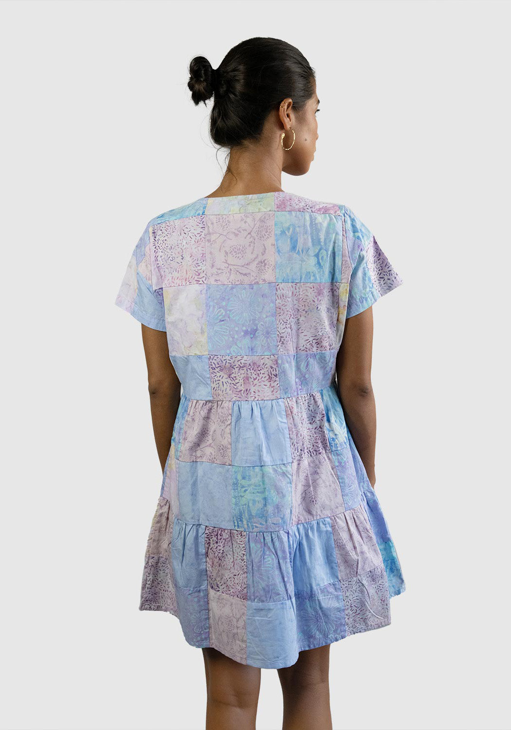 Button Patchwork Dress