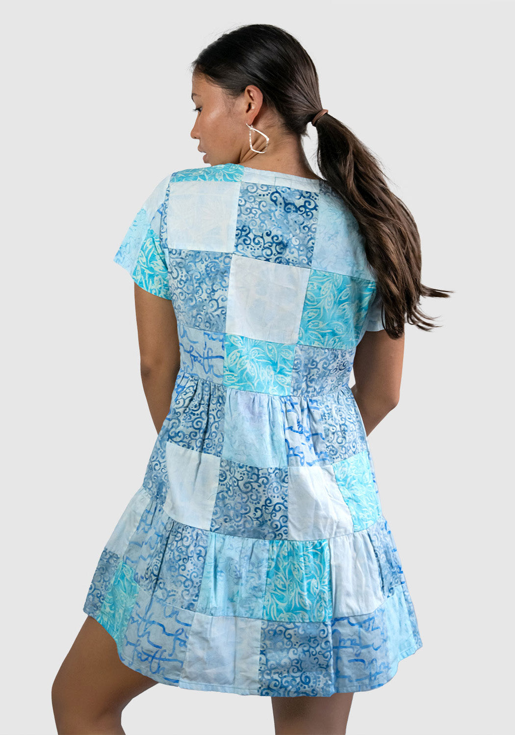 Button Patchwork Dress