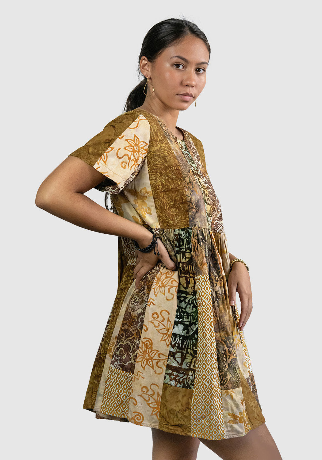 Tie Patchwork Dress