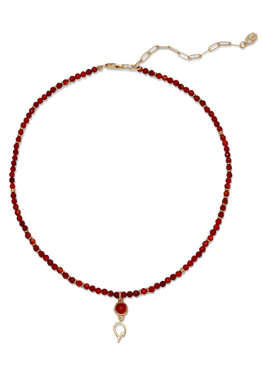 Carnelian Fire Element Beaded Necklace and Pendant