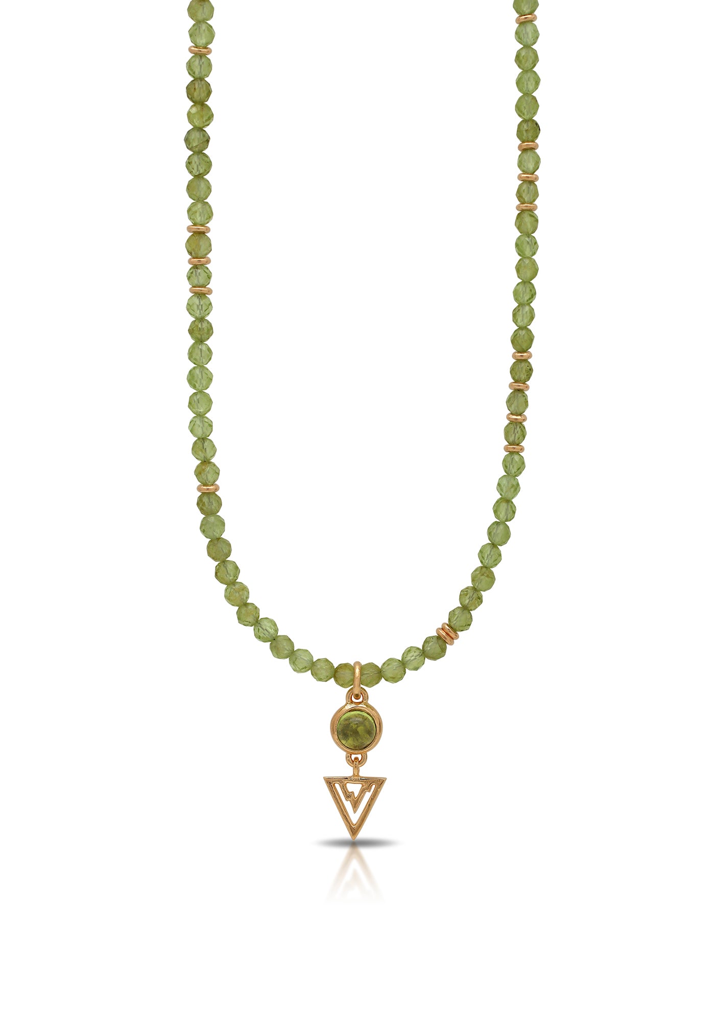 Peridot Earth Element Beaded Necklace and Pendant