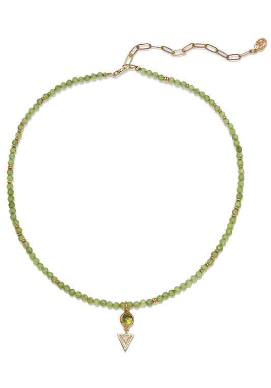 Peridot Earth Element Beaded Necklace and Pendant