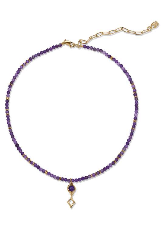 Amethyst Ether Element Beaded Necklace and Pendant