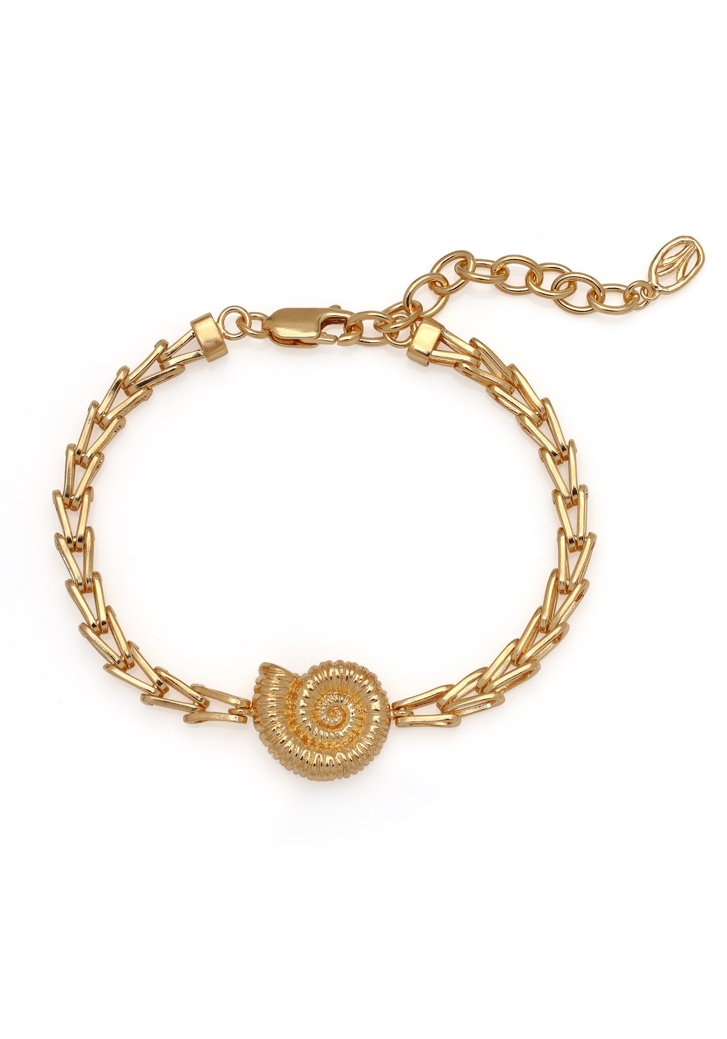 Spiral Shell Gold Ladder Bracelet