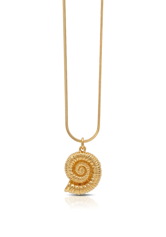 Spiral Shell Gold Chain Necklace