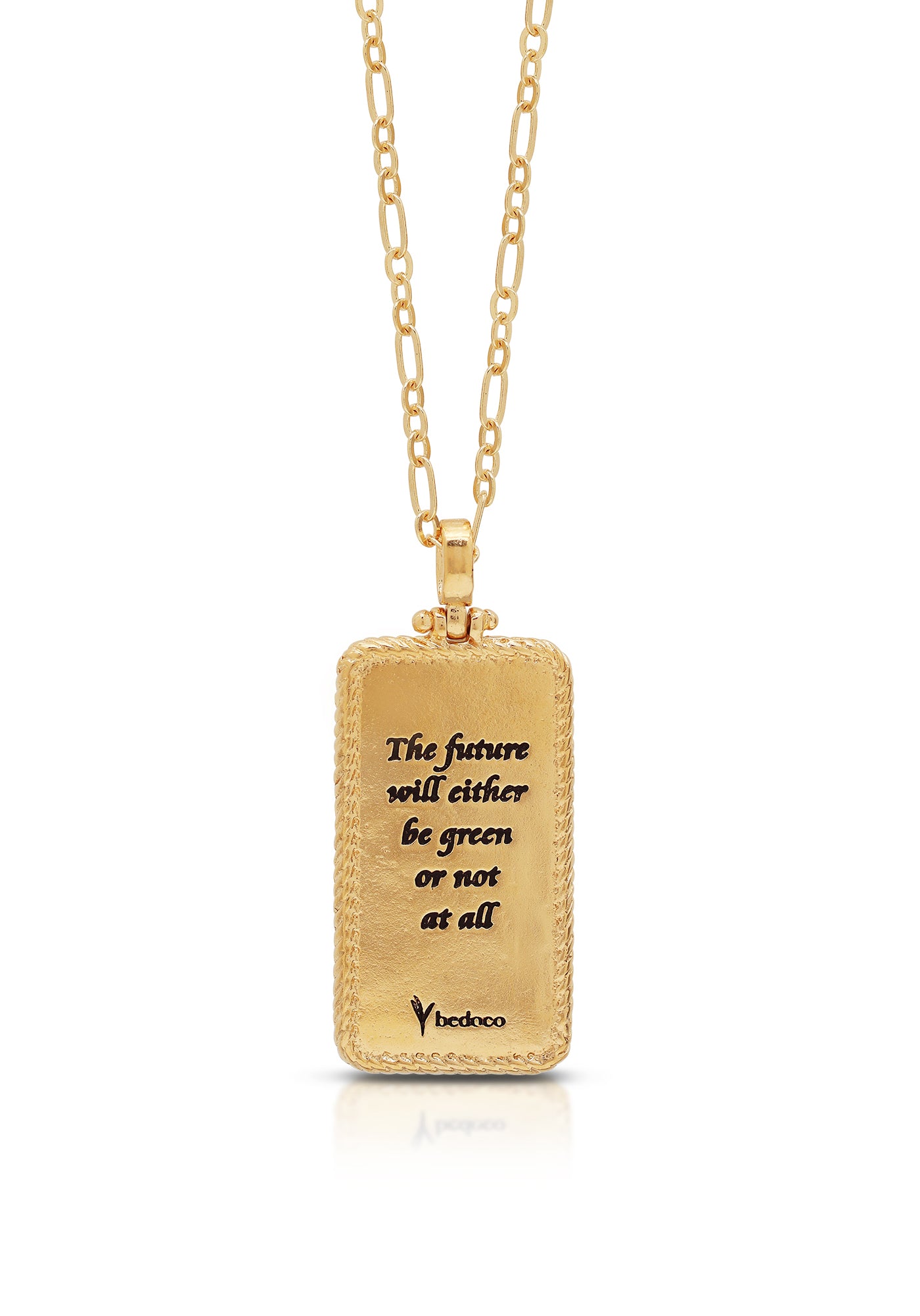 The Future Is Green Enamel Necklace