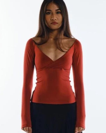 Lycra Overlapping Long Sleeve Top