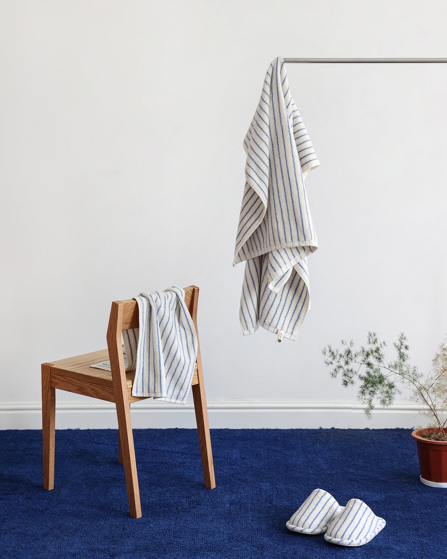 White / Sky Stripe Towel