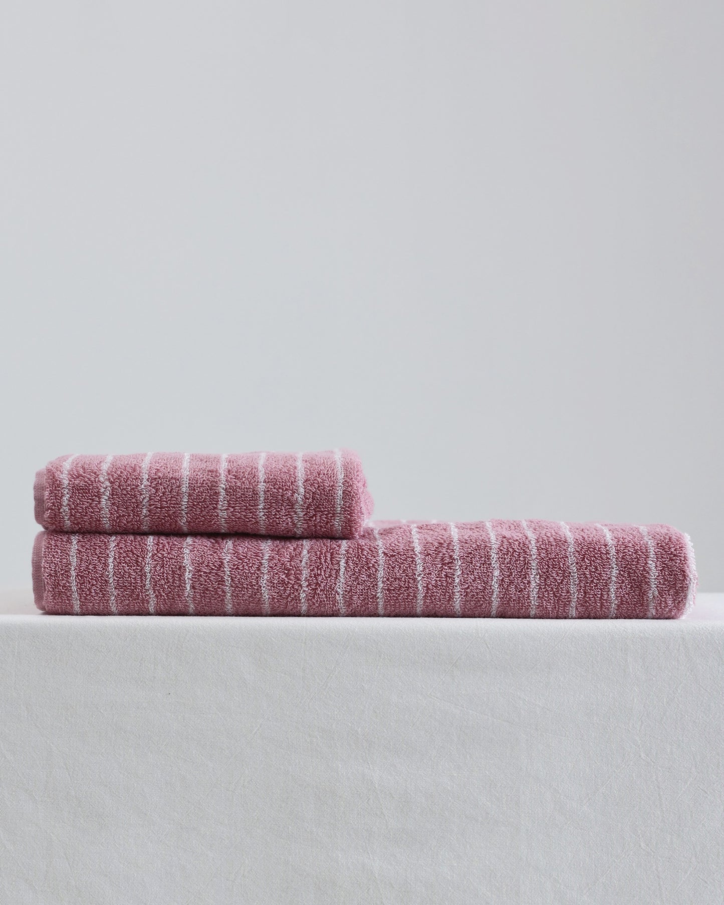 Flamingo / Ivory Stripe Towel