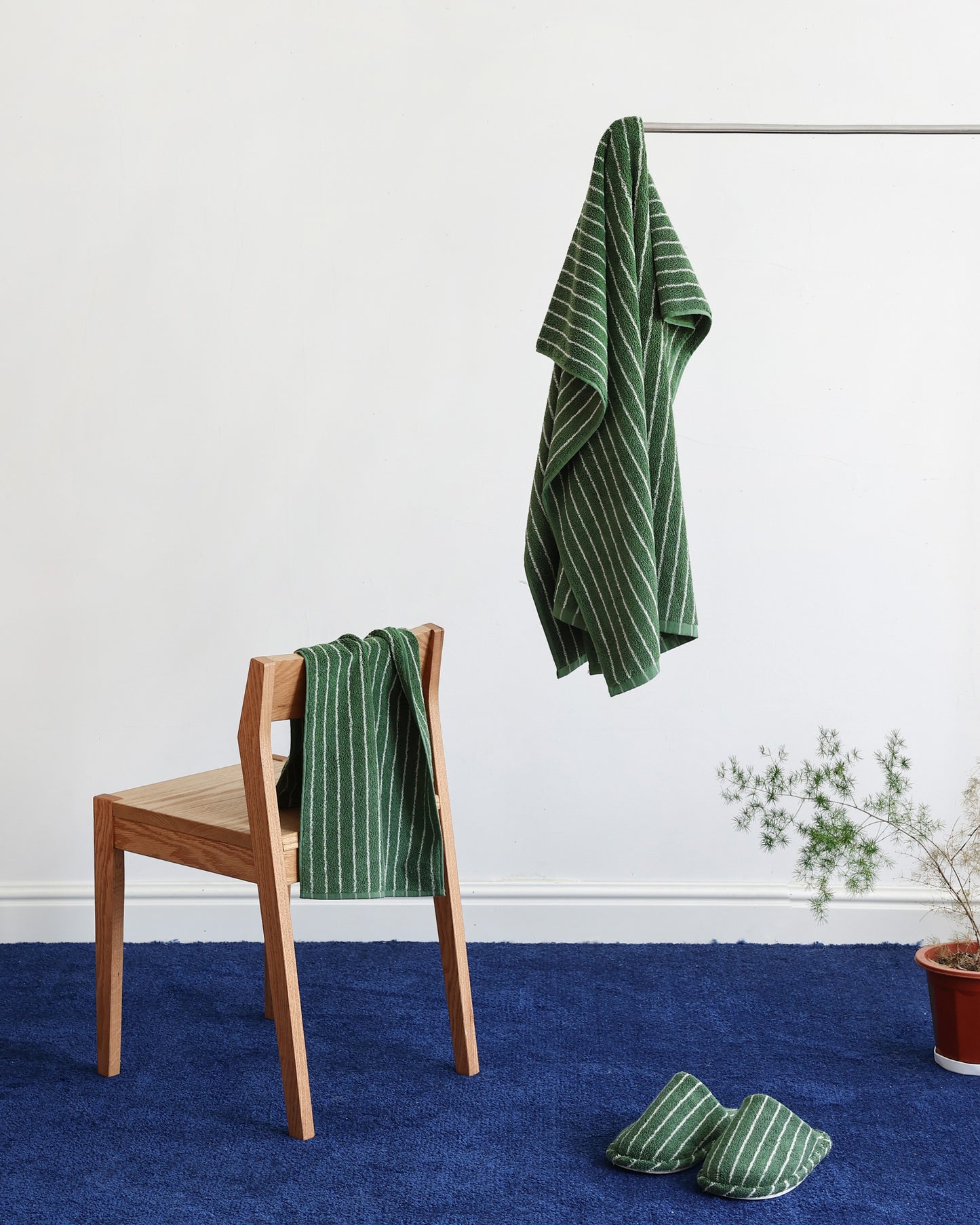 Pine / White Stripe Towel