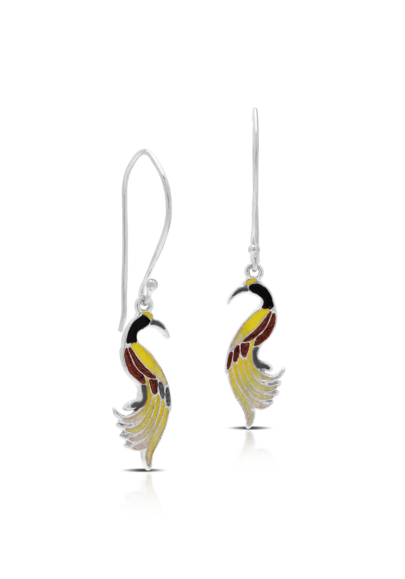 Bird of Paradise Painted Earrings