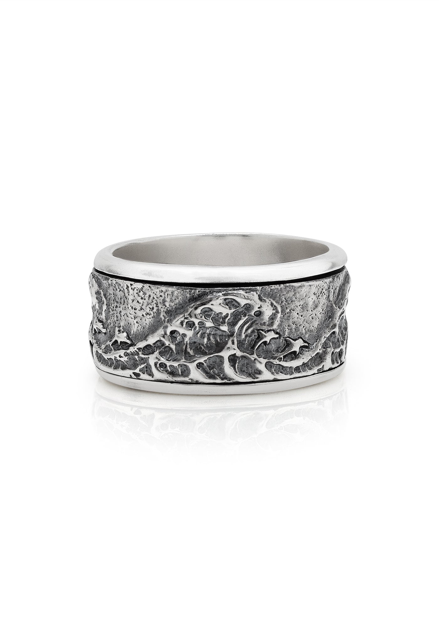 Wave Spin Ring - Sterling Silver