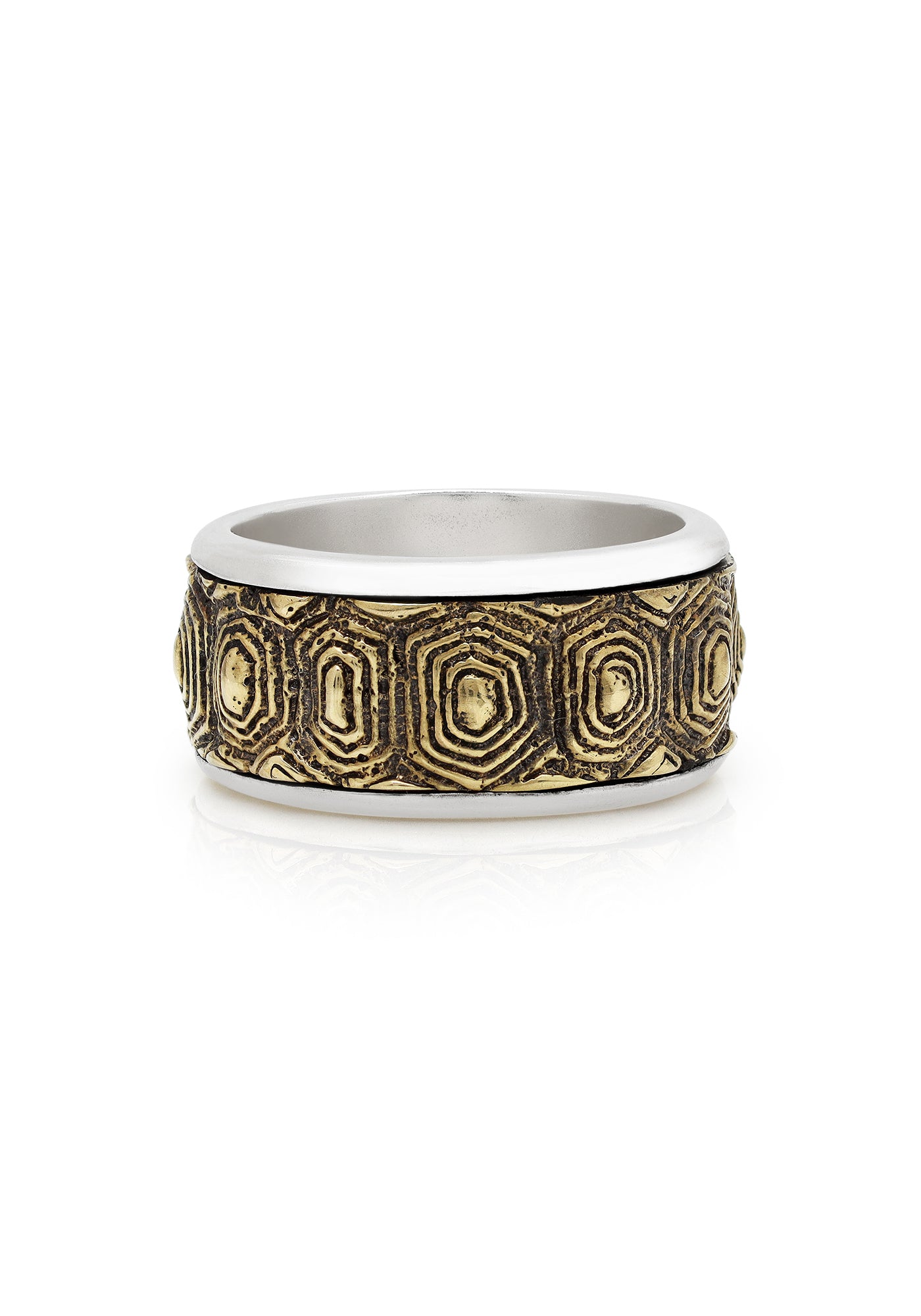 Turtle Spin Ring - Sterling Silver & Brass