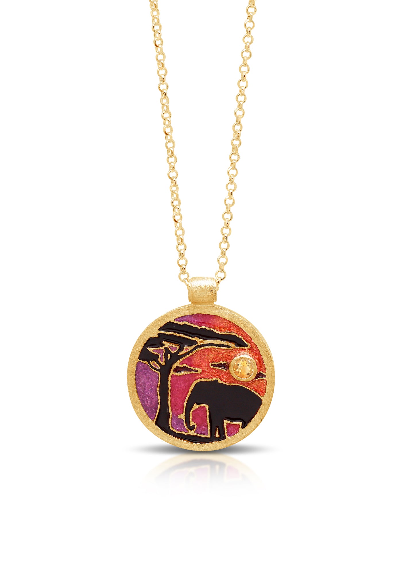 Sunset In Africa Enamel Necklace