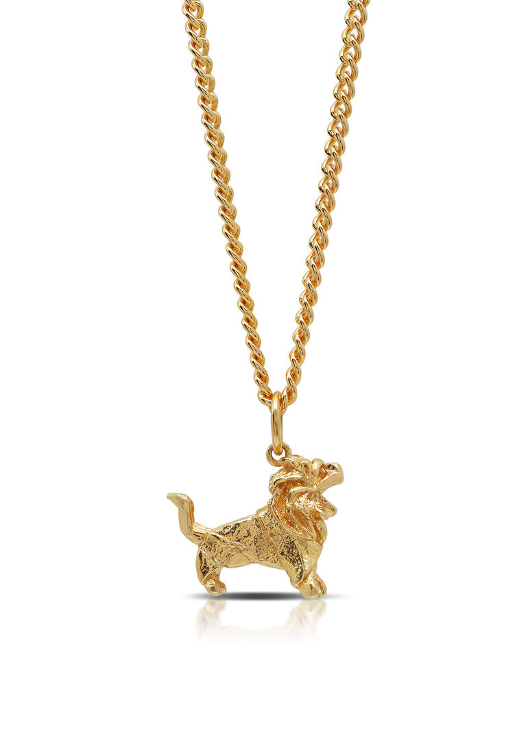 Lion Origami Necklace with Curb Chain