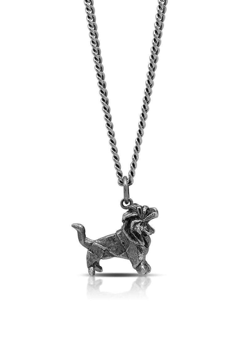 Lion Origami Necklace with Curb Chain