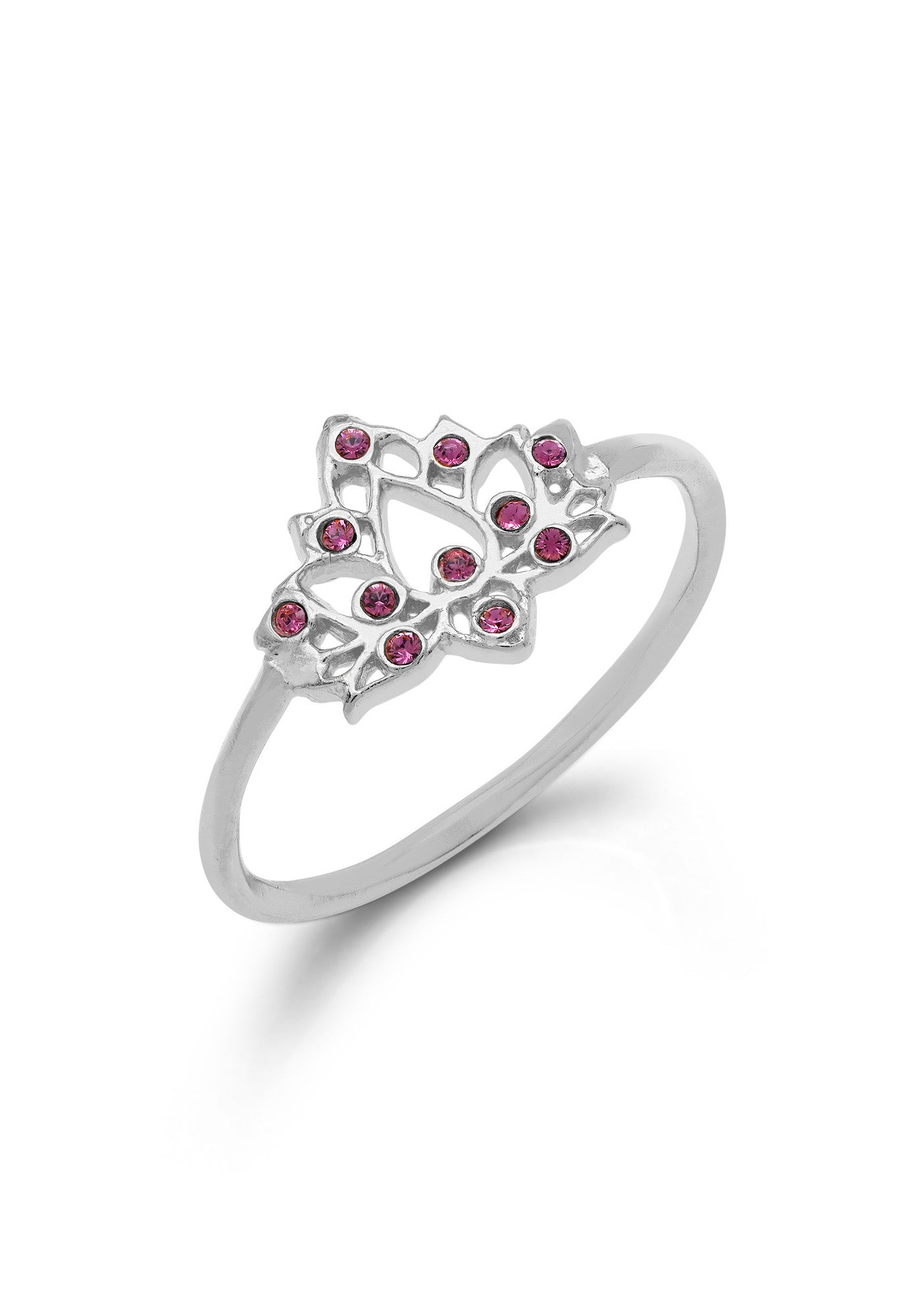 Lotus Pink Crystal Ring