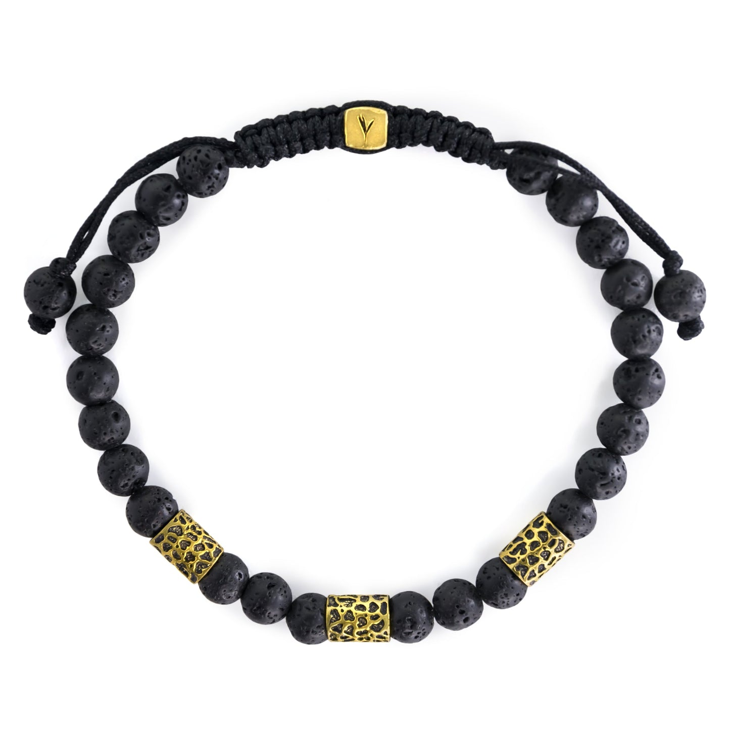 Leopard Lava Stone Adjustable Bracelet (Strength and Confidence)