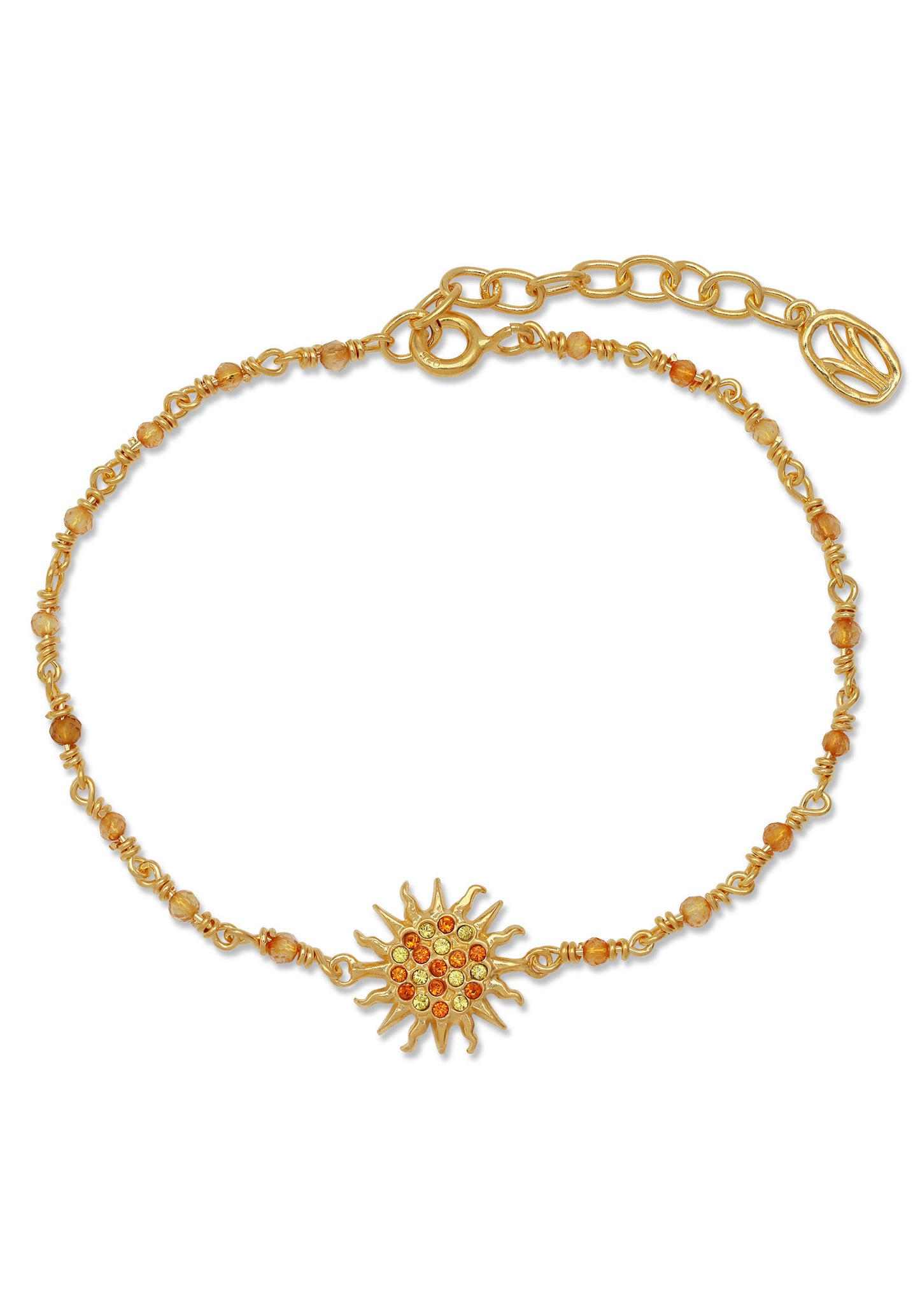 Sun Yellow Crystal and Bead Bracelet