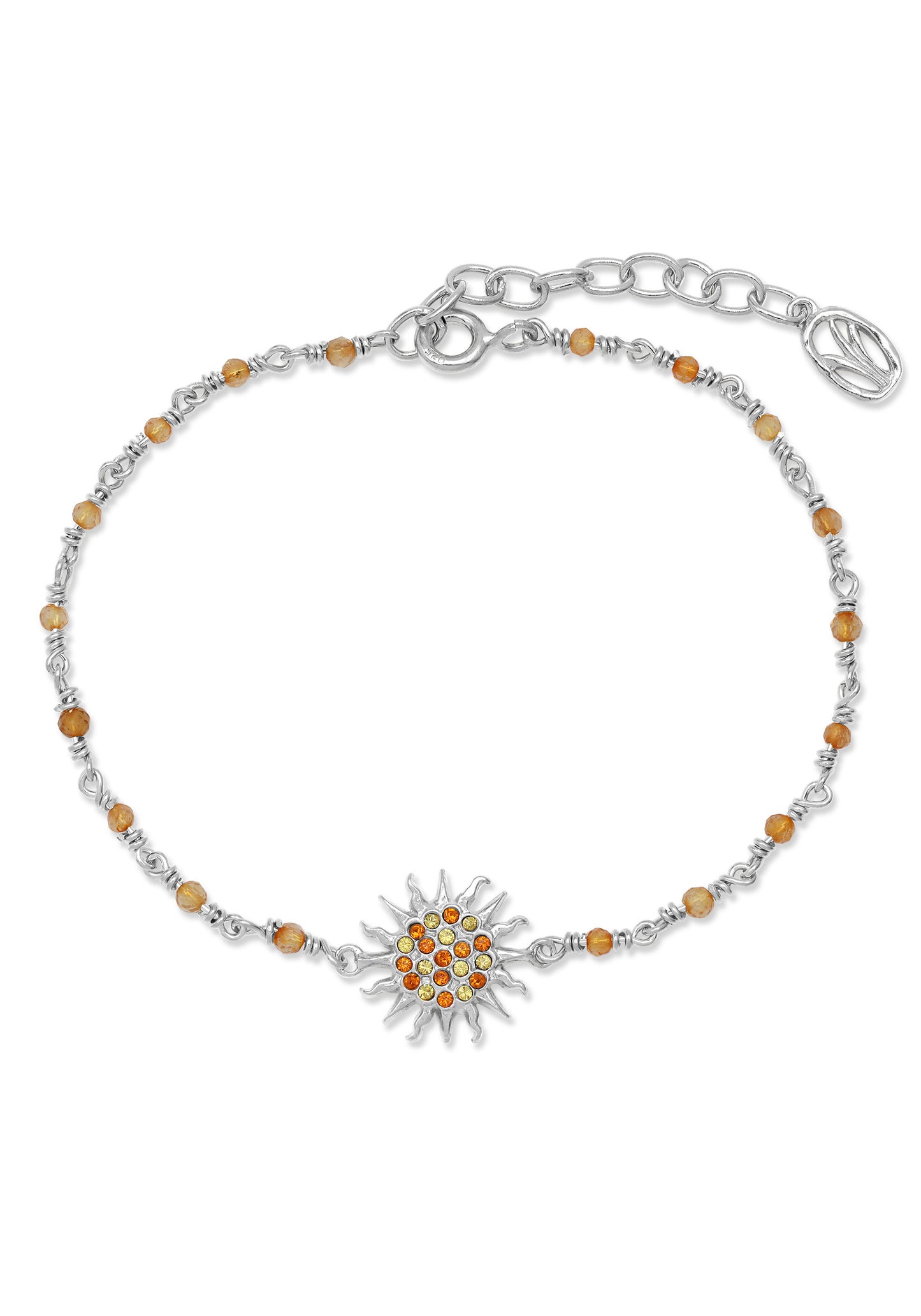 Sun Yellow Crystal and Bead Bracelet