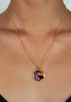 Sunset In Africa Enamel Necklace